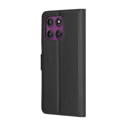 Hülle für Motorola Edge 60 Pro, Techsuit, Leder-Folio, Schwarz