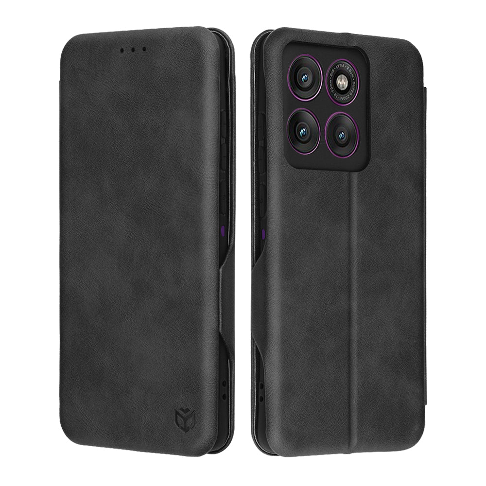 Hülle für Motorola Edge 60 Pro, Techsuit, Safe Wallet Plus, Schwarz