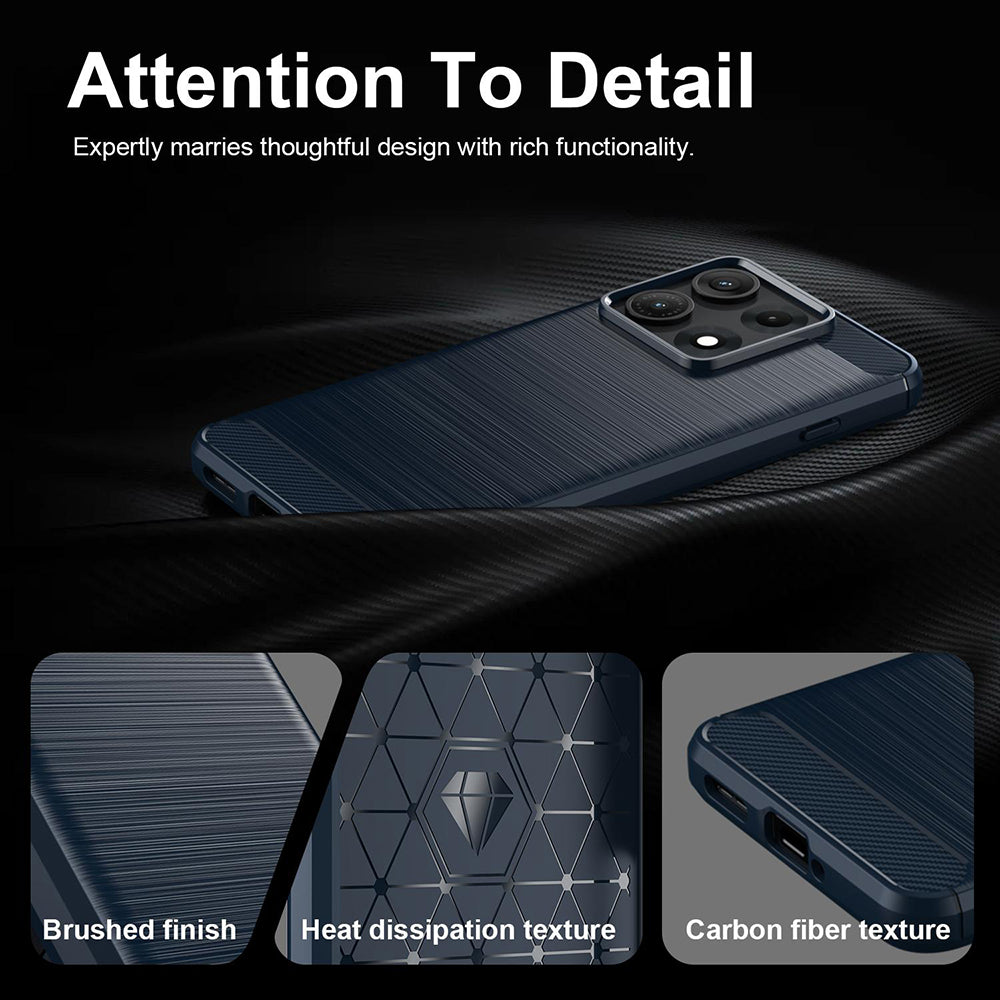 Hülle für Motorola Edge 70 Max, Techsuit, Carbon, Blau