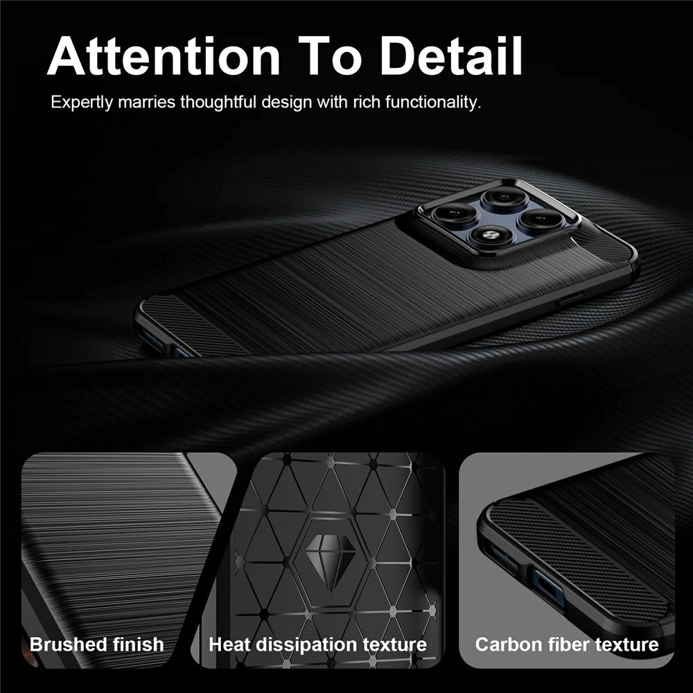Hülle für Motorola Edge 70 Pro, Techsuit, Carbon, Schwarz