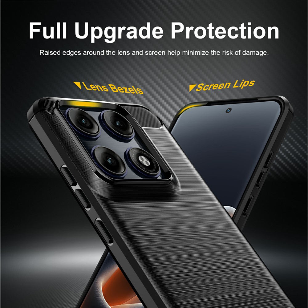 Hülle für Motorola Edge 70 Pro, Techsuit, Carbon, Schwarz