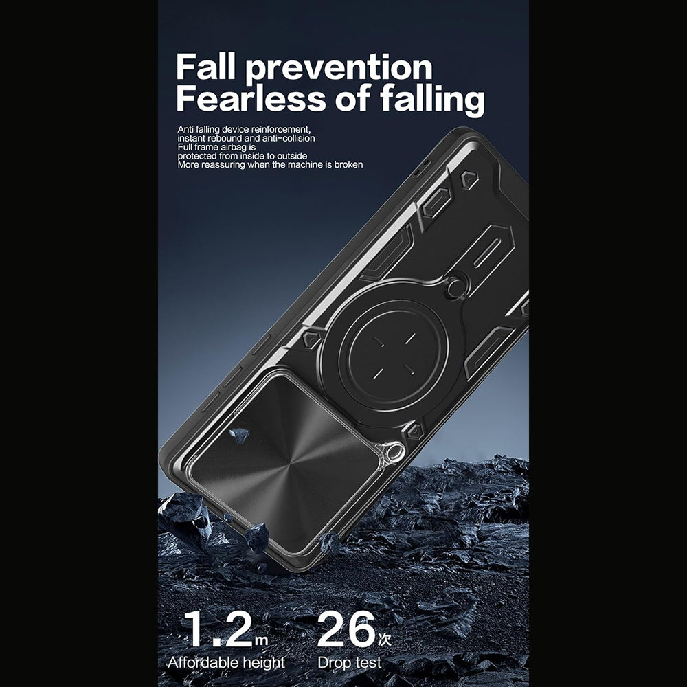 Hülle für Motorola Edge 70, Techsuit, CamGuard Pro, Schwarz