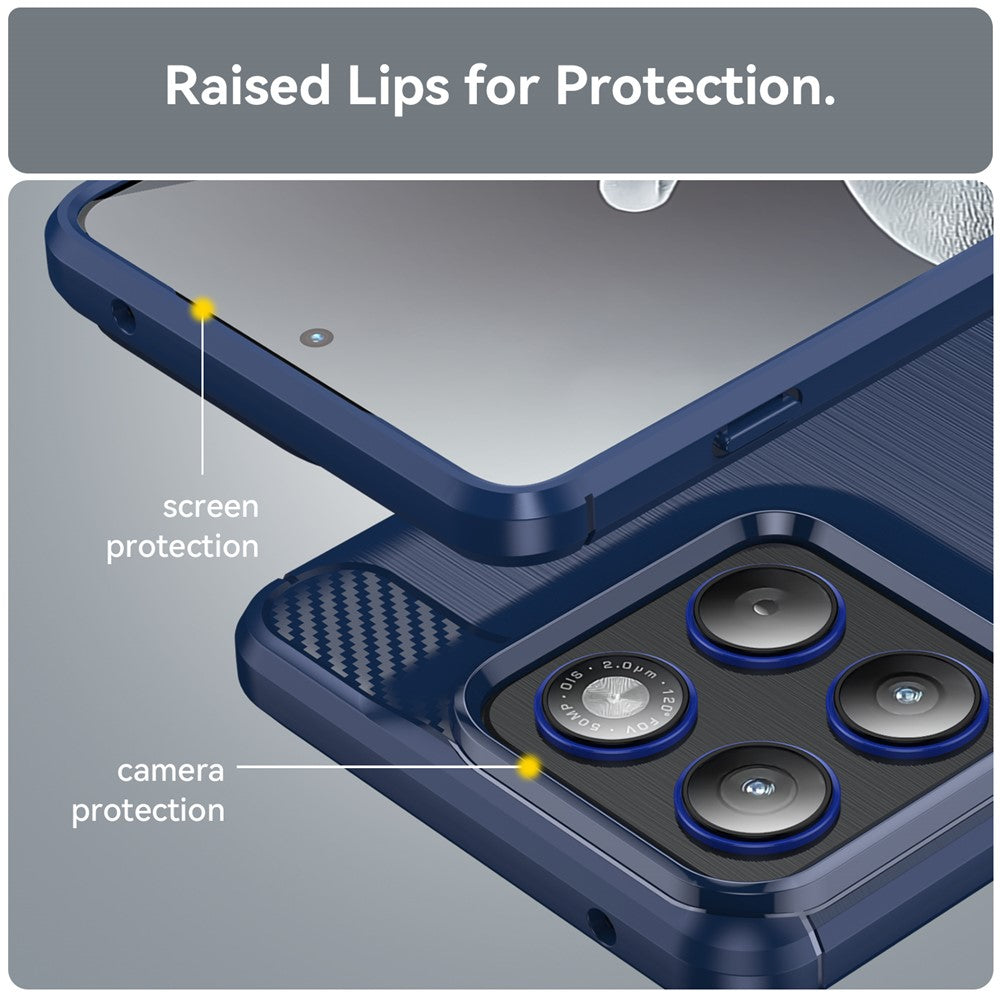 Hülle für Motorola Edge 70, Techsuit, Carbon, Blau