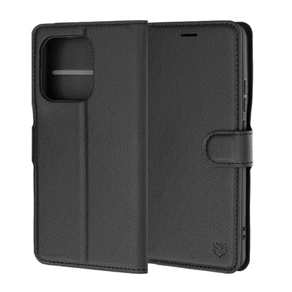 Hülle für Motorola Edge 70 Ultra / Signature, Techsuit, Leder-Folio, Schwarz