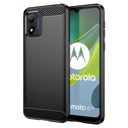 Hülle für Motorola Moto E13, OEM, Carbon, Schwarz