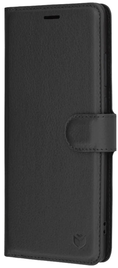 Hülle für Motorola Moto G85, Techsuit, Leder-Folio, Schwarz