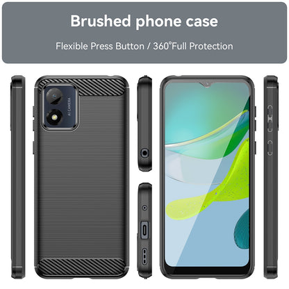 Hülle für Motorola Moto E13, Techsuit, Carbon, Schwarz