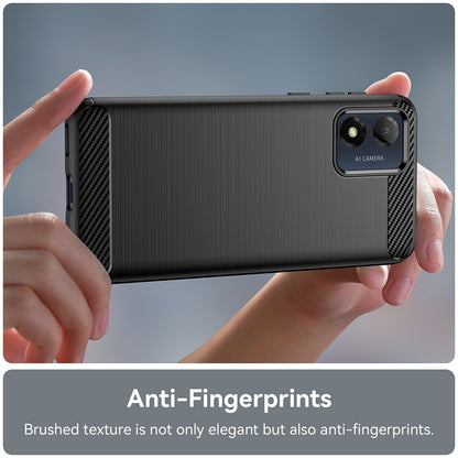 Hülle für Motorola Moto E13, Techsuit, Carbon, Schwarz