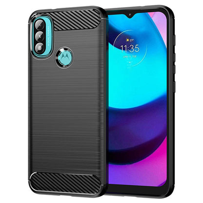 Hülle für Motorola Moto E40 / E30 / E20, Techsuit, Carbon, Schwarz