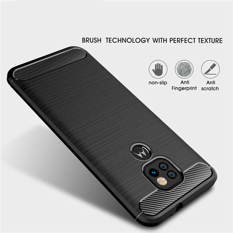 Hülle für Motorola Moto E7 Plus / G9 Play, Techsuit, Carbon, Schwarz