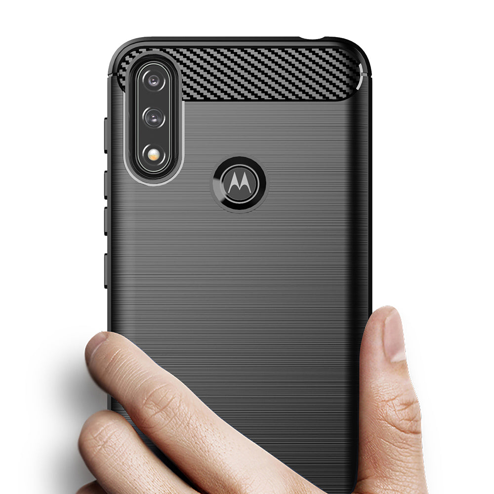 Hülle für Motorola Moto E7i Power / E7 Power, Techsuit, Carbon, Schwarz