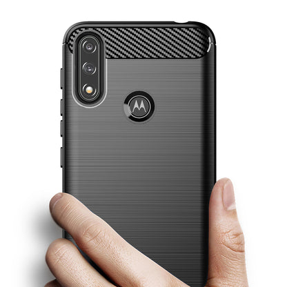 Hülle für Motorola Moto E7i Power / E7 Power, Techsuit, Carbon, Schwarz