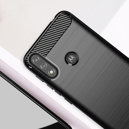 Hülle für Motorola Moto E7i Power / E7 Power, Techsuit, Carbon, Schwarz