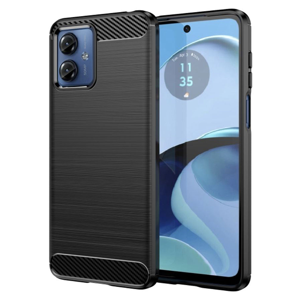 Hülle für Motorola Moto G14, Techsuit, Carbon, Schwarz