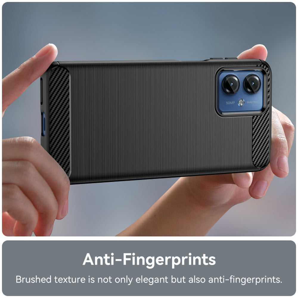 Hülle für Motorola Moto G14, Techsuit, Carbon, Schwarz