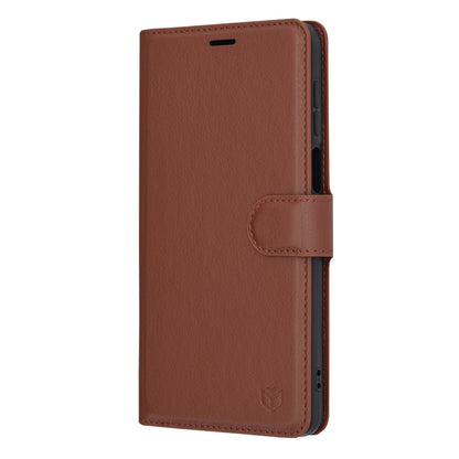 Hülle für Motorola Moto G14, Techsuit, Leder-Folio, Braun