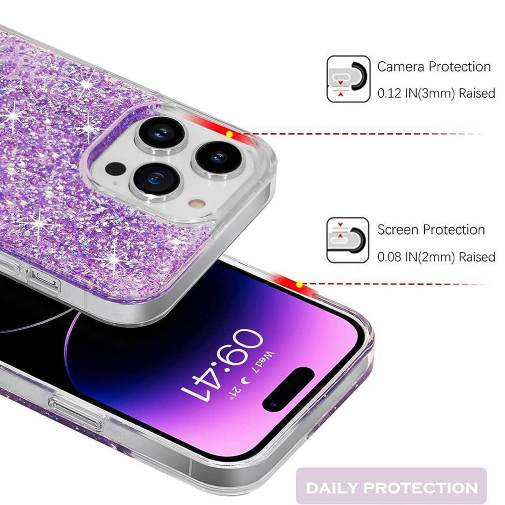 Hülle für Motorola Moto G14, Techsuit, Glitzernd, Blau