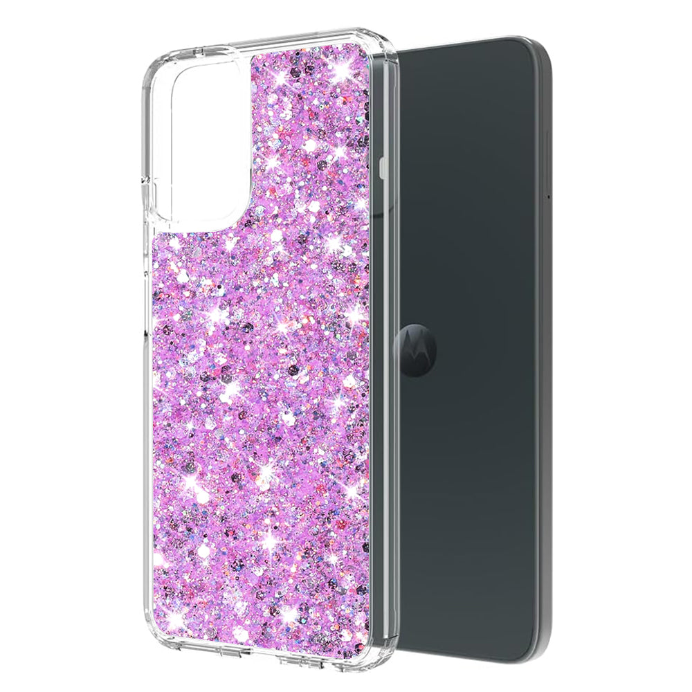 Hülle für Motorola Moto G14, Techsuit, Glitzernd, Magenta