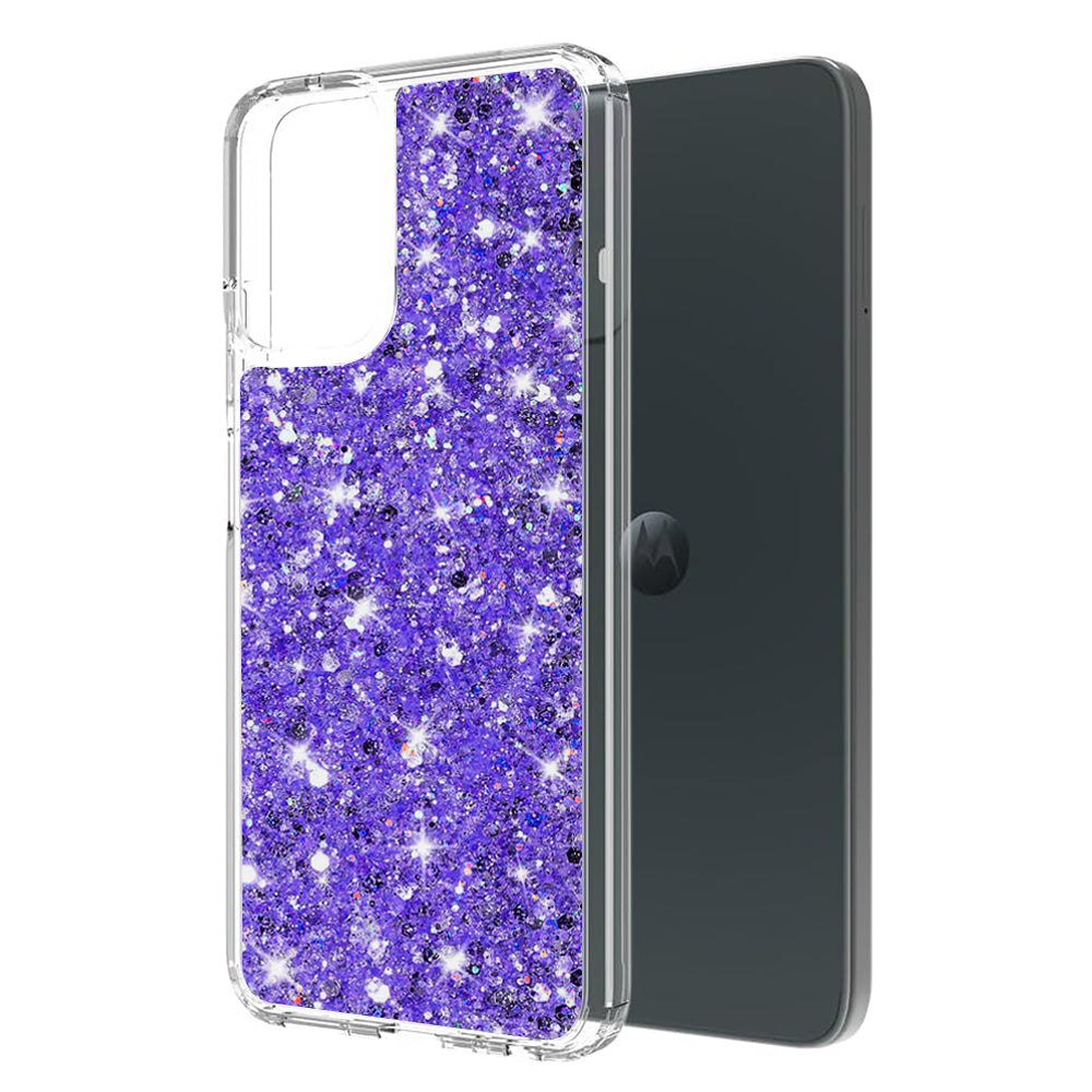 Hülle für Motorola Moto G14, Techsuit, Glitzernd, Lila