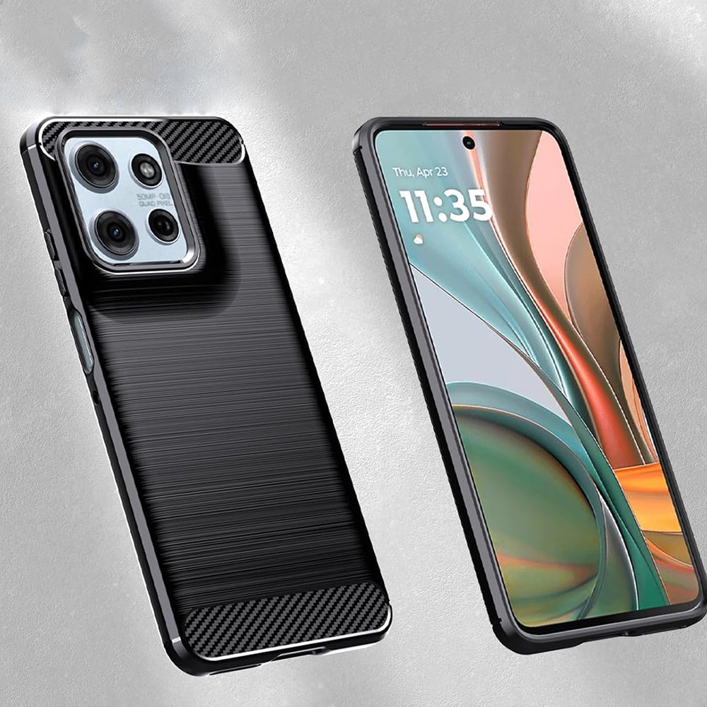 Hülle für Motorola Moto G15 / G15 Power, Techsuit, Carbon, Schwarz