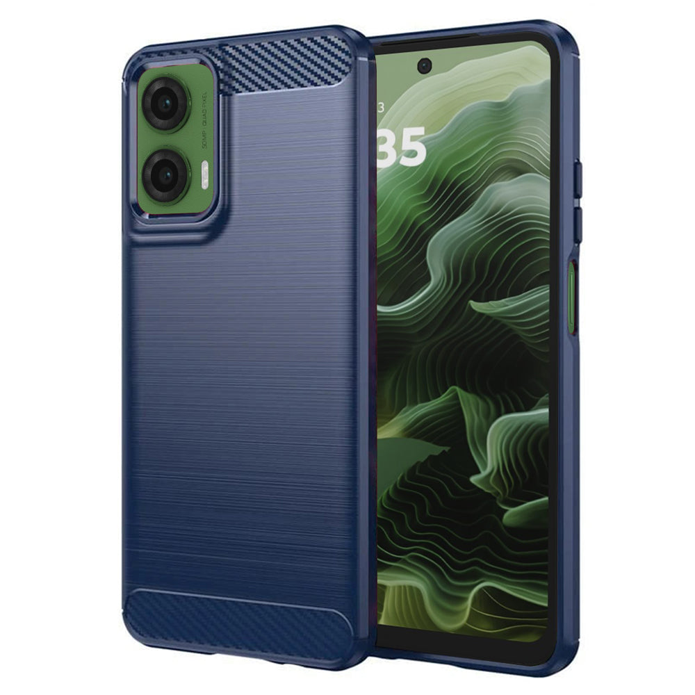 Hülle für Motorola Moto G35, Techsuit, Carbon, Blau