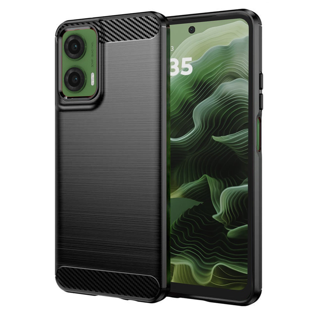 Hülle für Motorola Moto G35, Techsuit, Carbon, Schwarz