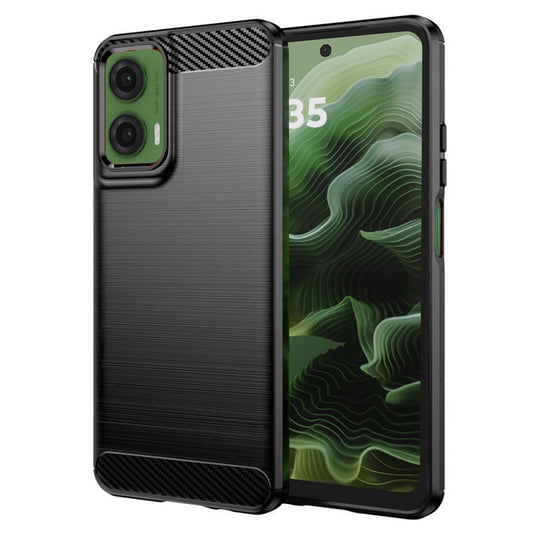 Hülle für Motorola Moto G35, Techsuit, Carbon, Schwarz