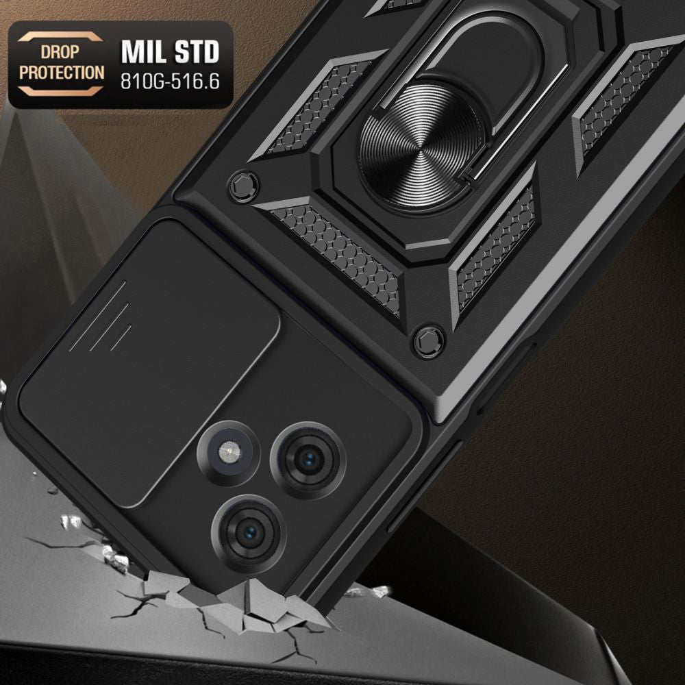Hülle für Motorola Moto G54, Techsuit, CamShield, Schwarz