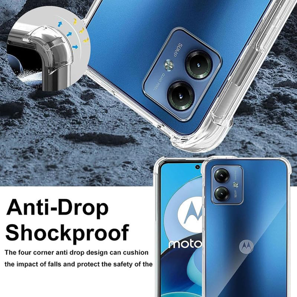 Hülle für Motorola Moto G54, Techsuit, stoßfest klar, transparent