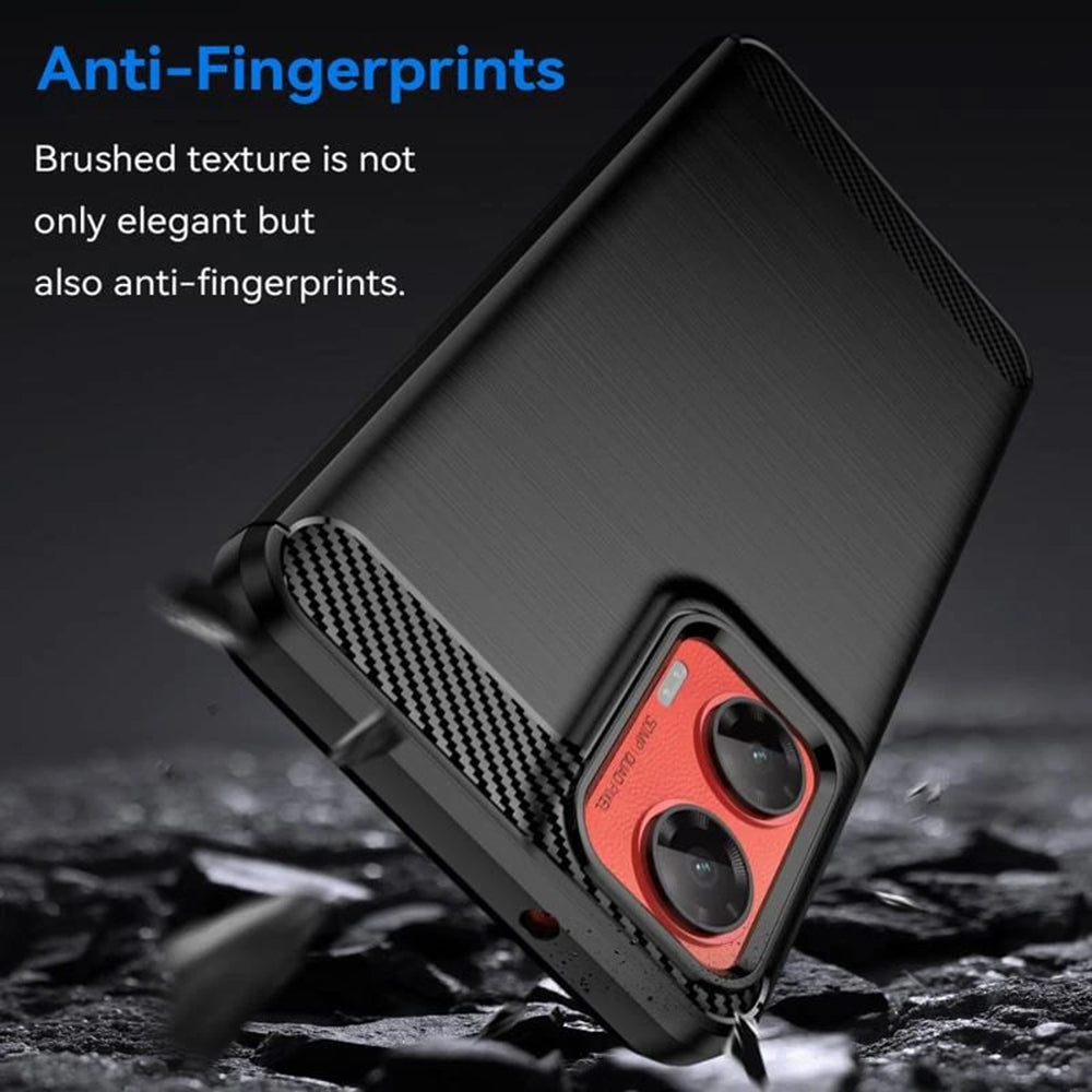 Hülle für Motorola Moto G55, Techsuit, Carbon, Schwarz