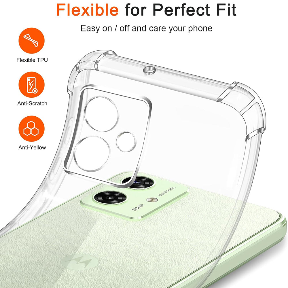 Case for Motorola Moto G55, Techsuit, Shockproof Clear, Transparent