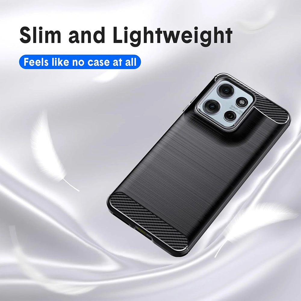 Hülle für Motorola Moto G67 Power / G57 Power, Techsuit, Carbon, Schwarz