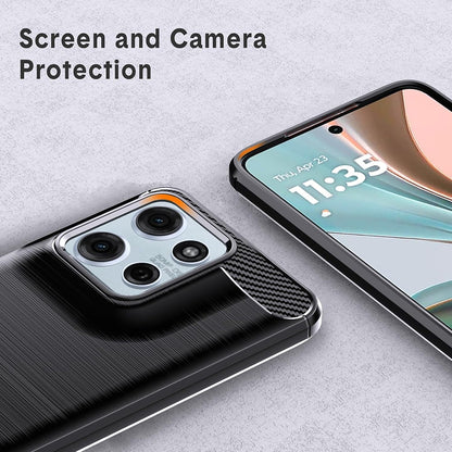 Hülle für Motorola Moto G67 Power / G57 Power, Techsuit, Carbon, Schwarz