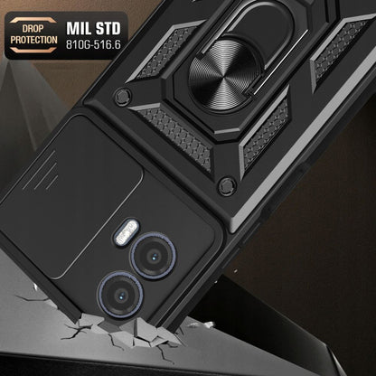 Hülle für Motorola Moto G73, Techsuit, CamShield, Schwarz