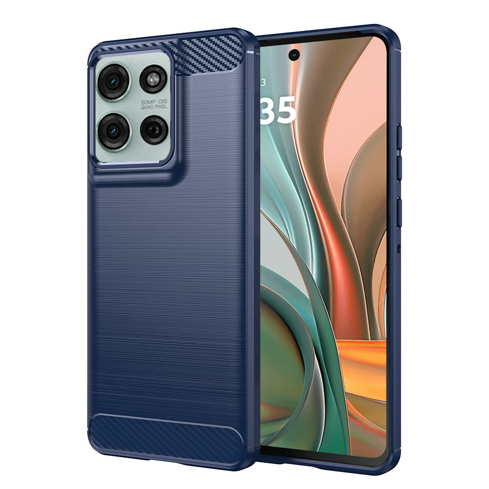 Hülle für Motorola Moto G75, Techsuit, Carbon, Blau