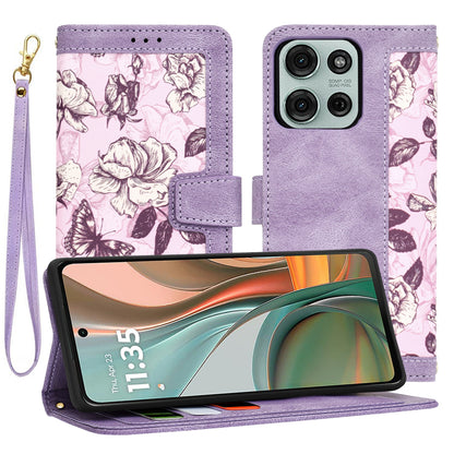 Hülle für Motorola Moto G75, Techsuit, FlipCraft, Lila