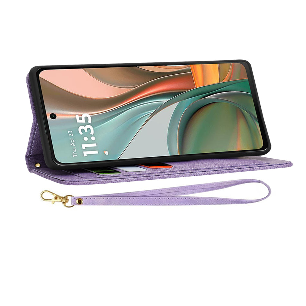Hülle für Motorola Moto G75, Techsuit, FlipCraft, Lila