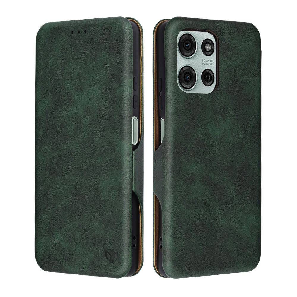 Hülle für Motorola Moto G75, Techsuit, Safe Wallet Plus, Grün