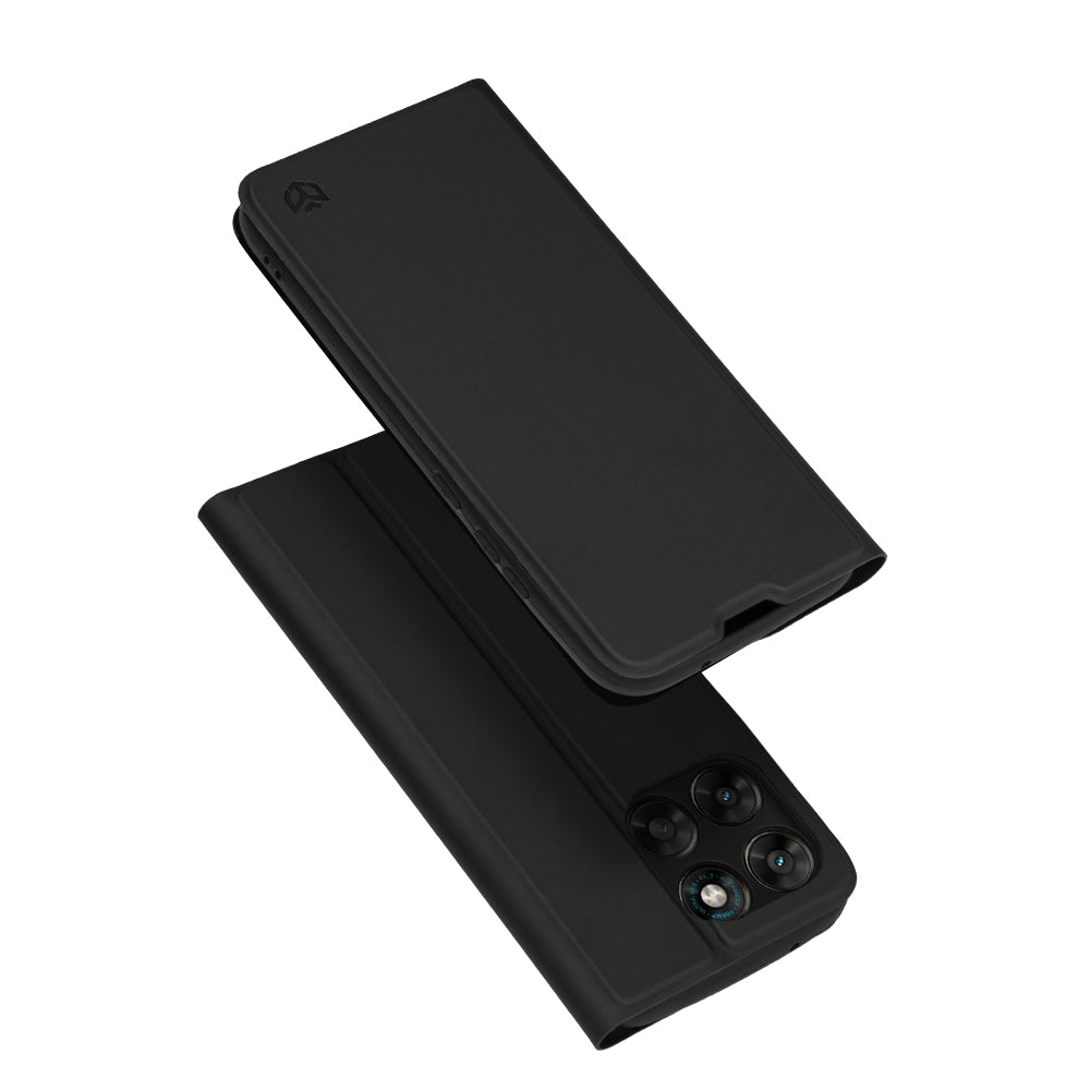 Hülle für Motorola Moto G77 / G67, Techsuit, Magskin Book, Schwarz