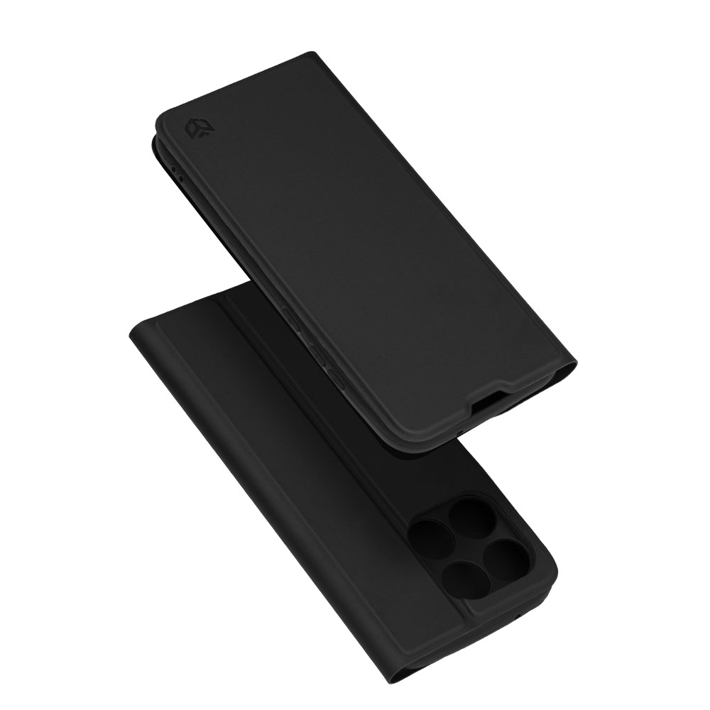 Hülle für Motorola Moto G77 / G67, Techsuit, Magskin Book, Schwarz