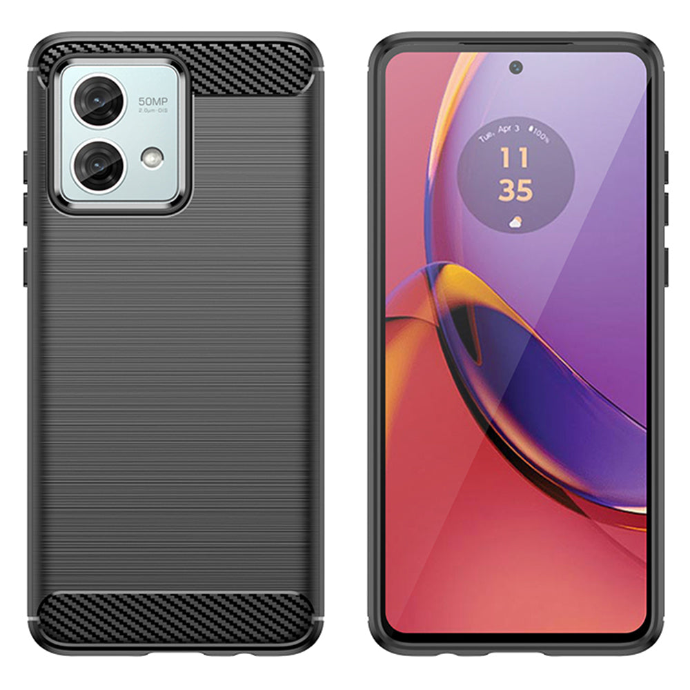 Hülle für Motorola Moto G84, Techsuit, Carbon, Schwarz