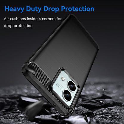 Hülle für Motorola Moto G84, Techsuit, Carbon, Schwarz