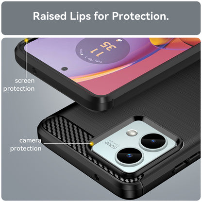 Hülle für Motorola Moto G84, Techsuit, Carbon, Schwarz