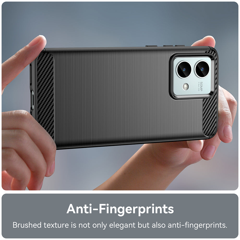 Hülle für Motorola Moto G84, Techsuit, Carbon, Schwarz