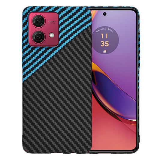 Hülle für Motorola Moto G84, Techsuit, Carbonite FiberShell, Schwarz Blau