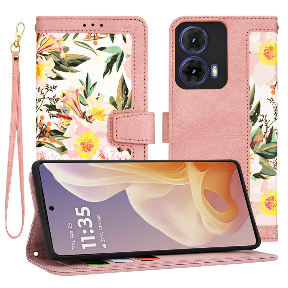 Hülle für Motorola Moto G85, Techsuit, FlipCraft, Rosa