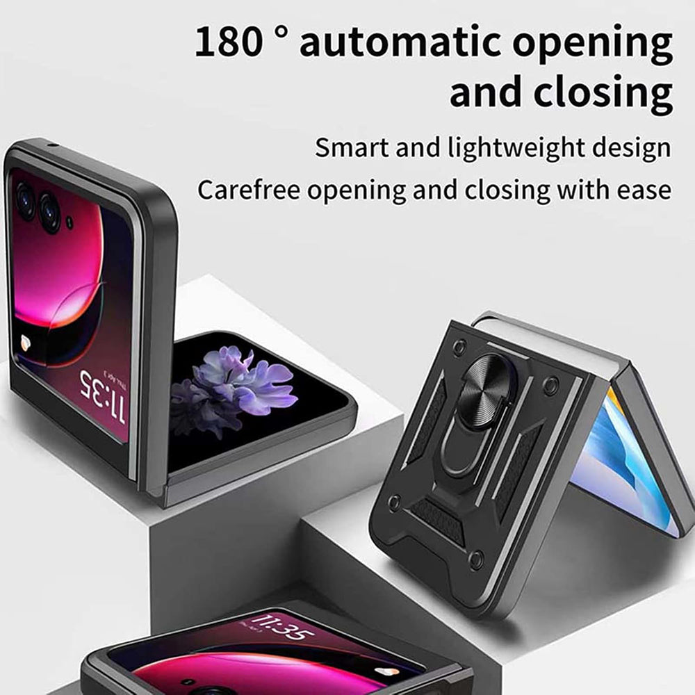 Hülle für Motorola Razr 50 Ultra, Techsuit, CamShield, Schwarz