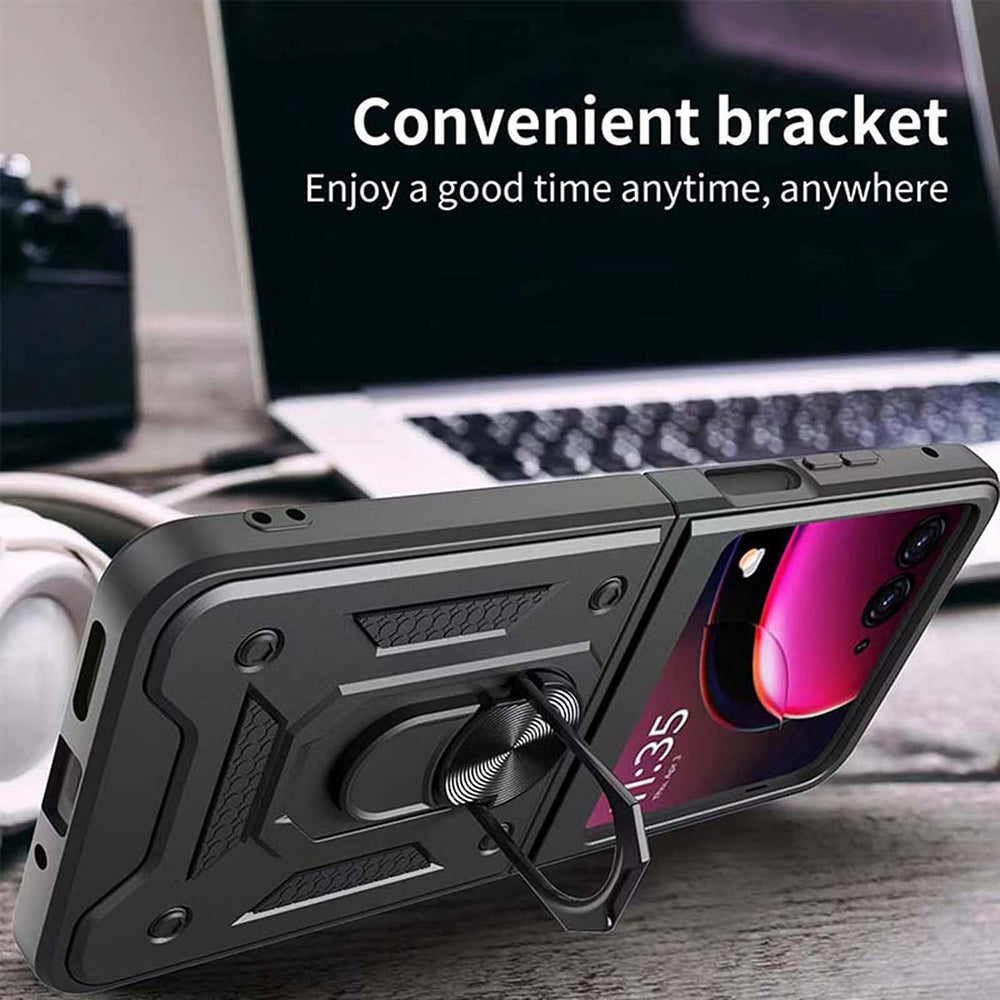 Hülle für Motorola Razr 50 Ultra, Techsuit, CamShield, Schwarz