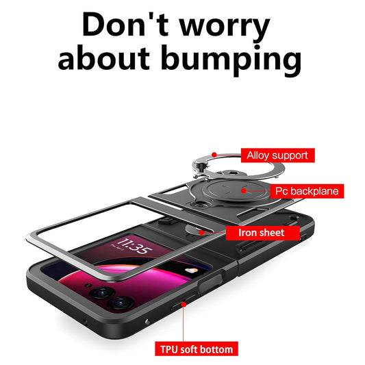 Hülle für Motorola Razr 60 / Razr 50, Techsuit, CamGuard Pro, Schwarz