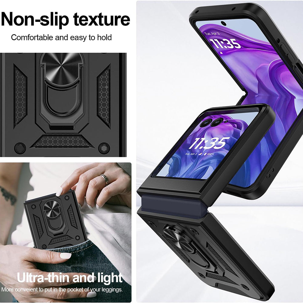 Hülle für Motorola Razr 60 Ultra, Techsuit, CamShield, Schwarz